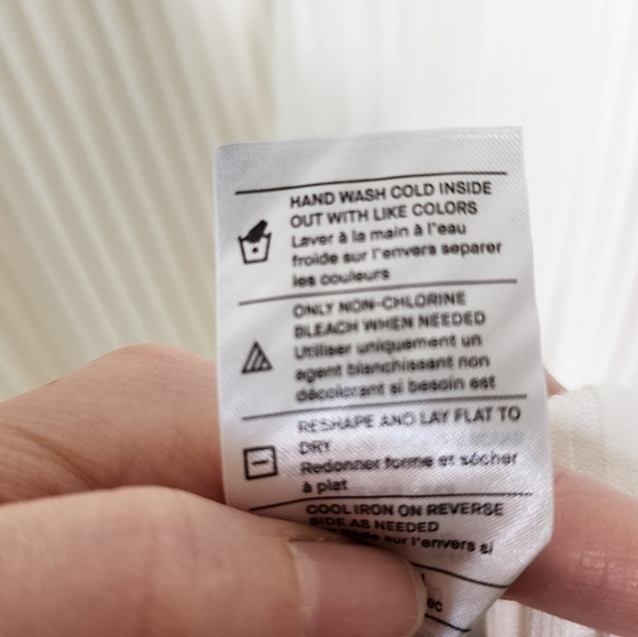 Vince Ivory Ribbed Long Sleeve Midi Dress M - Picture 6 of 6